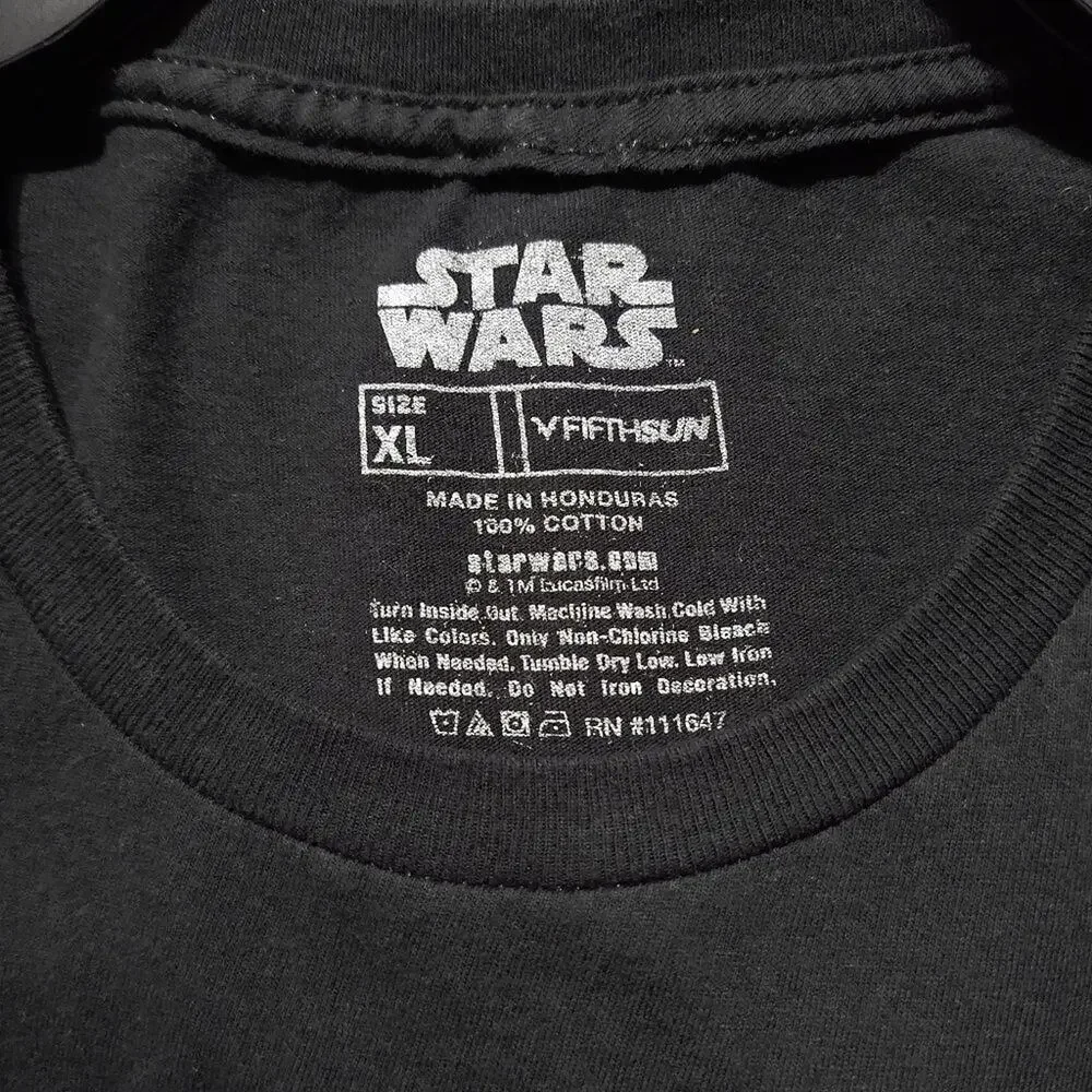 Star Wars the Mandalorian T-shirt Mens XL Short Sleeve Crew Neck Black Adult Tee